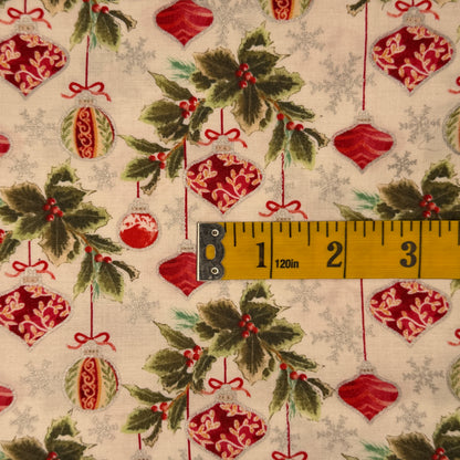Fancy Ornaments & Snowflakes Cotton: 2 yds