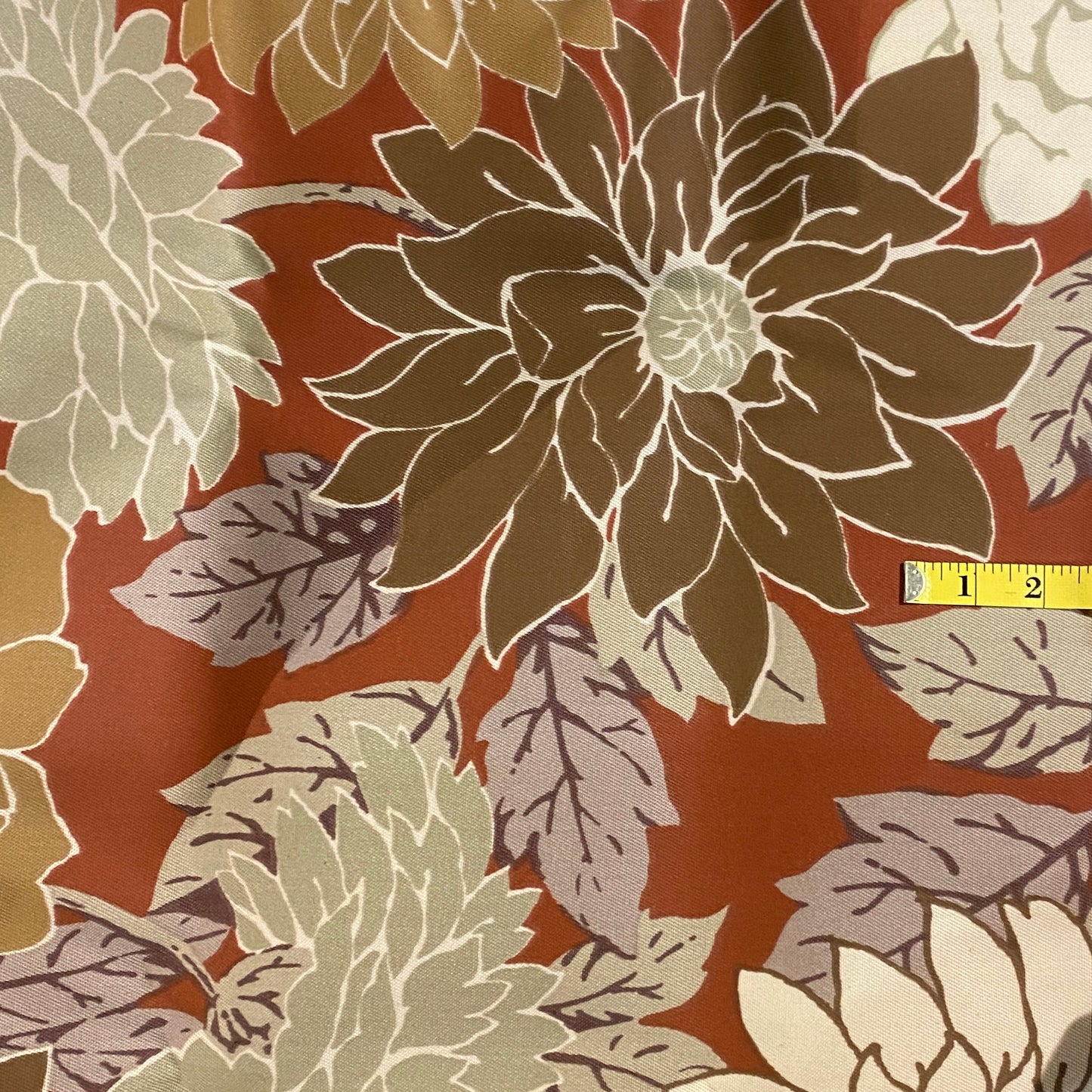 Rust Floral Home Decor: 1 yd