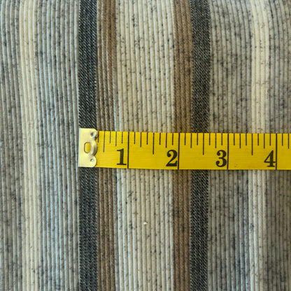Grey Striped Stretch Ribbed Knit: 2.5 yds