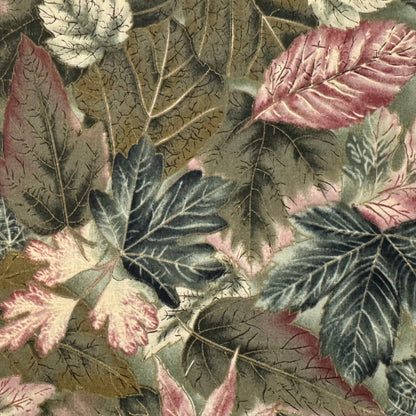 Red & Green Leaves Cotton: 1 yd