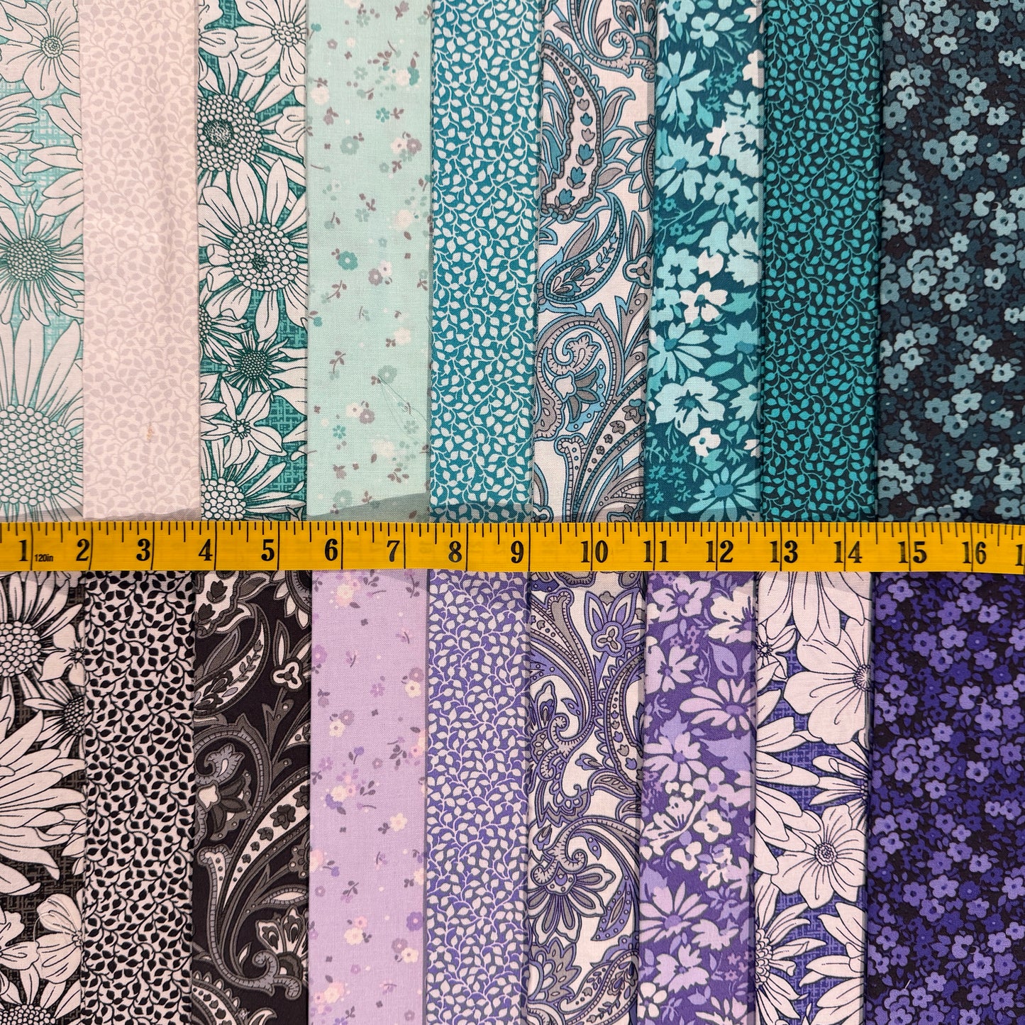 Purple & Green Floral Fat Quarter Bundle