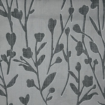 Tonal Grey Leaves Cotton: 1.5 yds