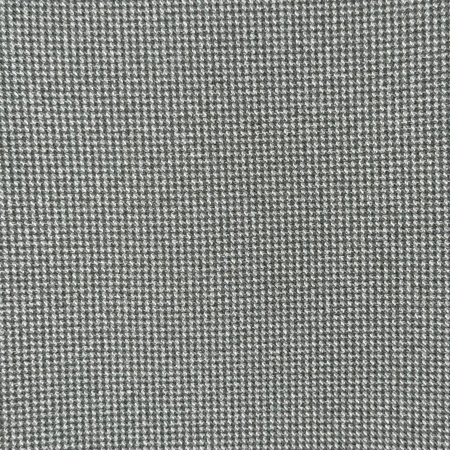 Gray/Olive Green Houndstooth Woven Poly Suiting: 1 yd