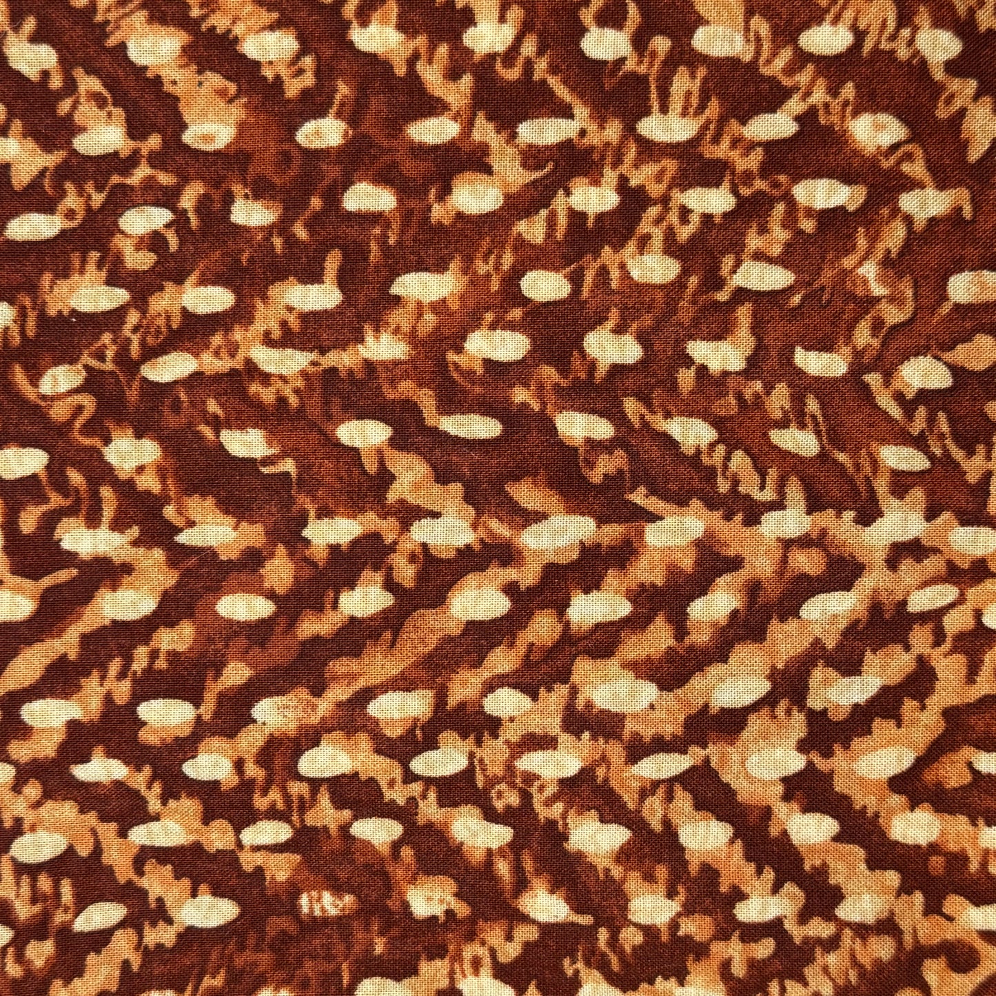 Rust/Orange/Cream Batik-Look Print Cotton: 1.75 yds