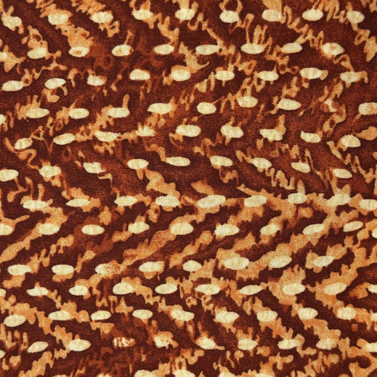 Rust/Orange/Cream Batik-Look Print Cotton: 1.75 yds