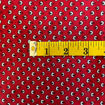 Red, Green & White Floral Cotton: 1.5 yds