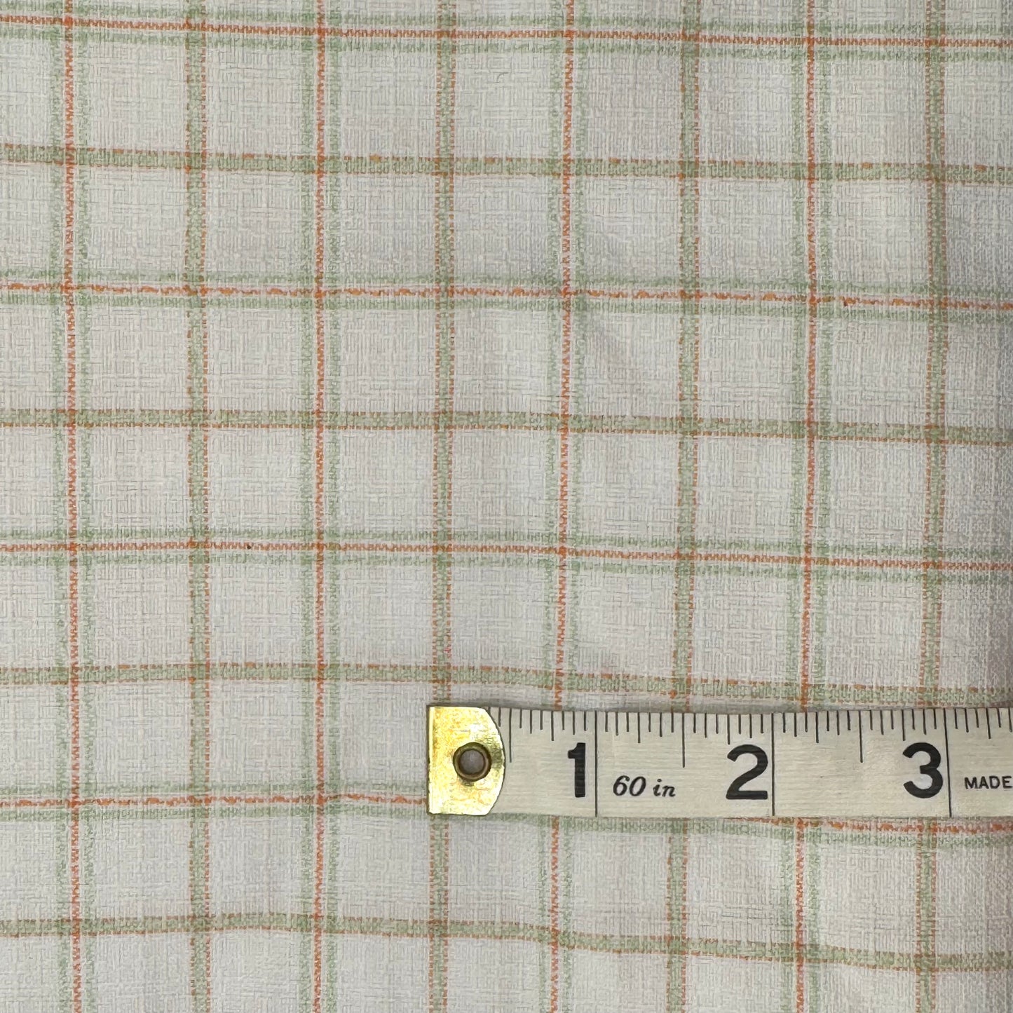 Medium Weight Orange Green Cream Texture Woven Poly: 1 yd