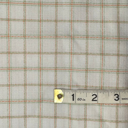 Medium Weight Orange Green Cream Texture Woven Poly: 1 yd