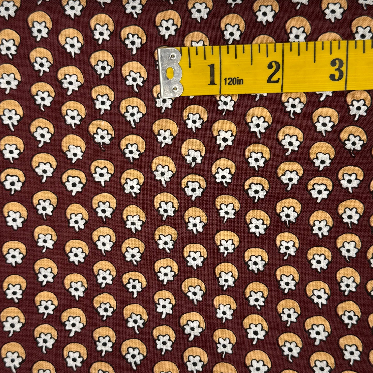 Maroon Abstract Floral Cotton: 2 yds