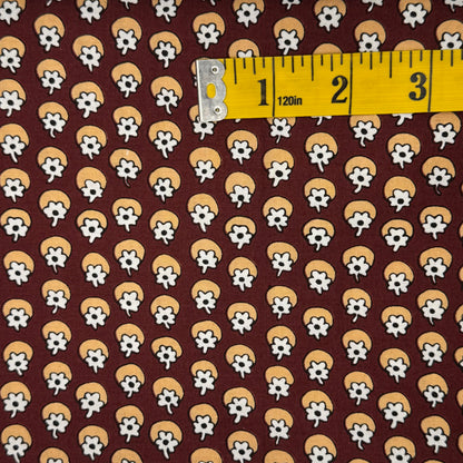 Maroon Abstract Floral Cotton: 2 yds