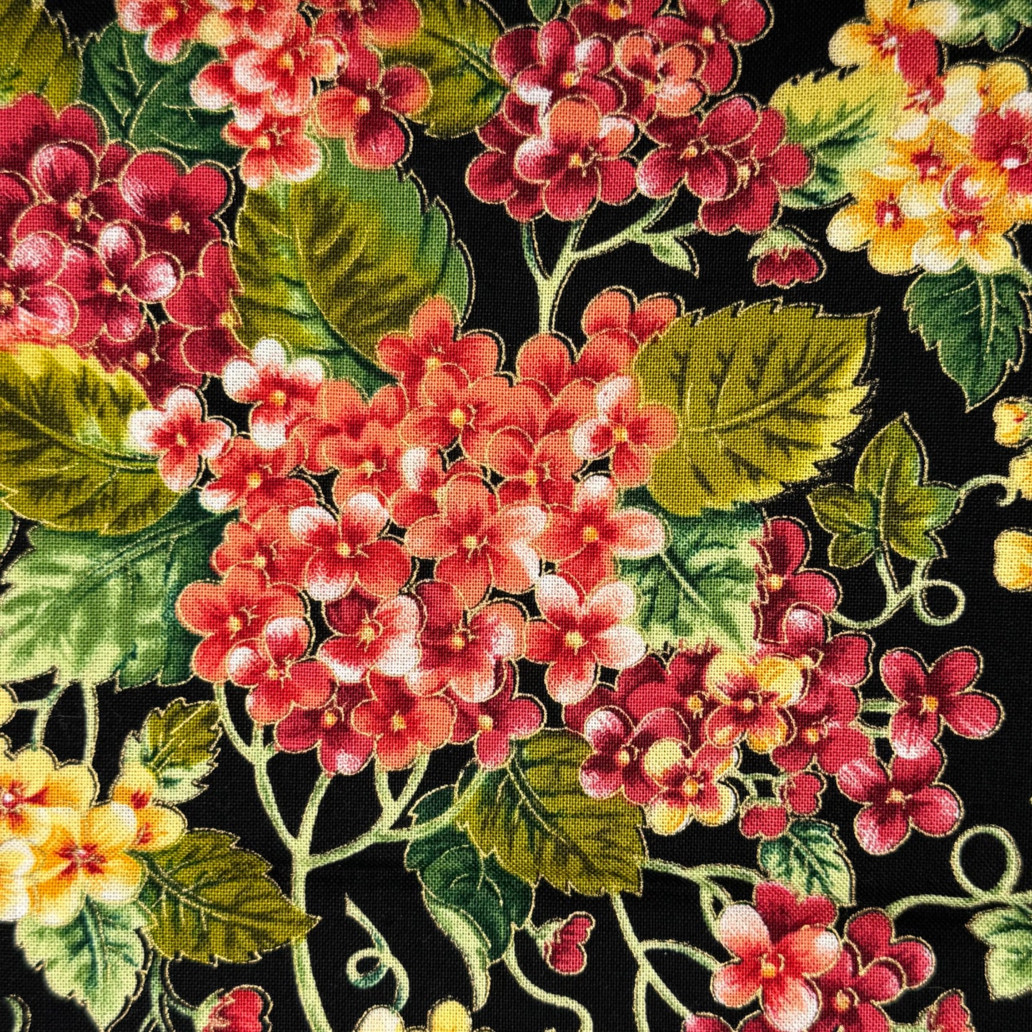 Vibrant Floral Cotton Blend: 2 yds