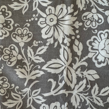Grey & White Floral Cotton: 1.5 yds