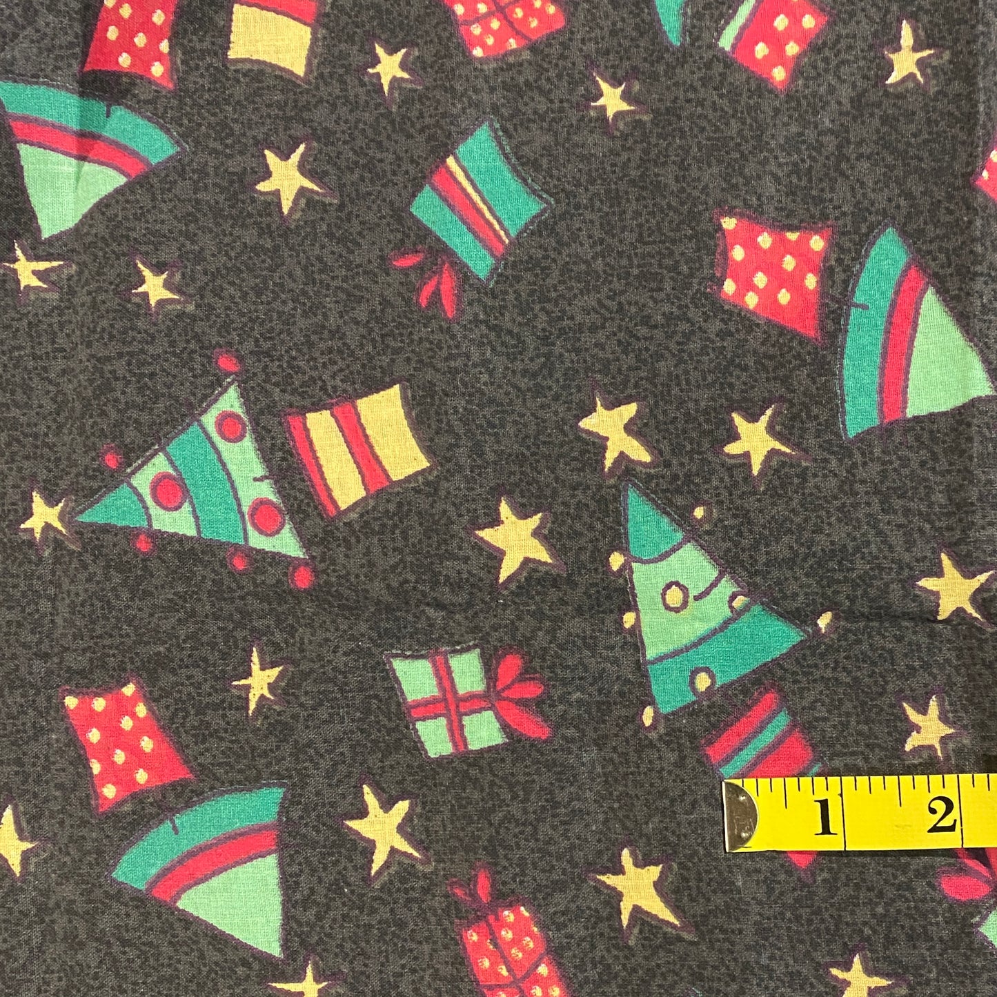 Illustrated Christmas Trees Cotton Blend: 1 yd