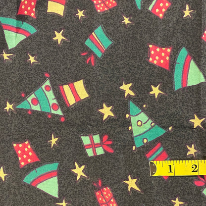 Illustrated Christmas Trees Cotton Blend: 1 yd