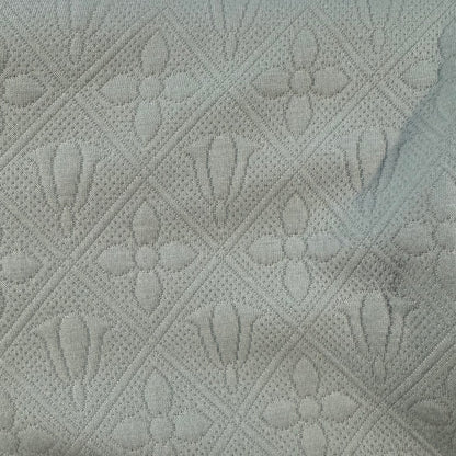 Light Green Embroidered Bells & Flowers Sweatshirt Fabric: 3 yds