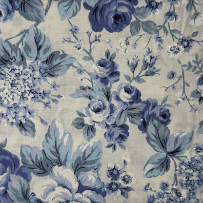 Light Blue Floral Lightweight Cotton Blend: 3 yds