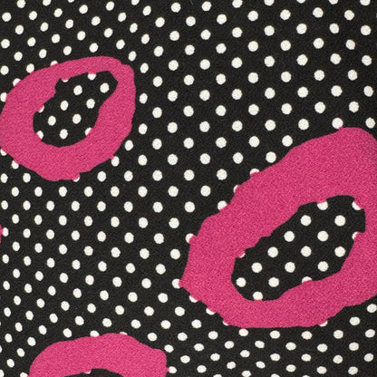 Medium Weight Black/Magenta Dot Print 4-Way Stretch Poly: 3 yds