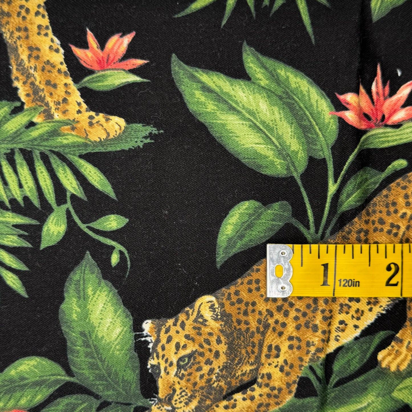 Tropical Cheetah Cotton Canvas Blend: 1 yd