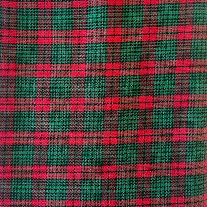 Green & Red Plaid Cotton Blend: 3 yds
