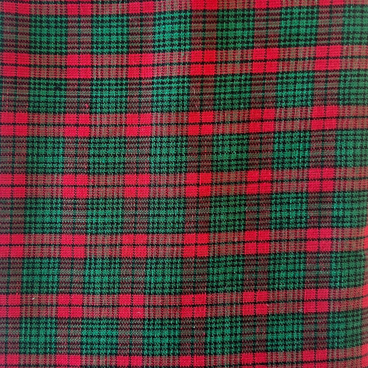 Green & Red Plaid Cotton Blend: 3 yds