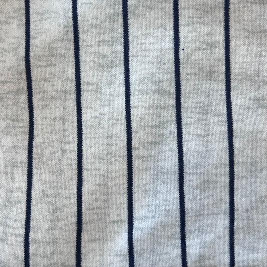 Grey & Blue Striped Stretch Jersey: 1.5 yds