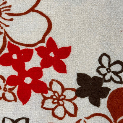 Warm Tones Tropical Floral Print on Tan Cotton Gauze: 2 yds