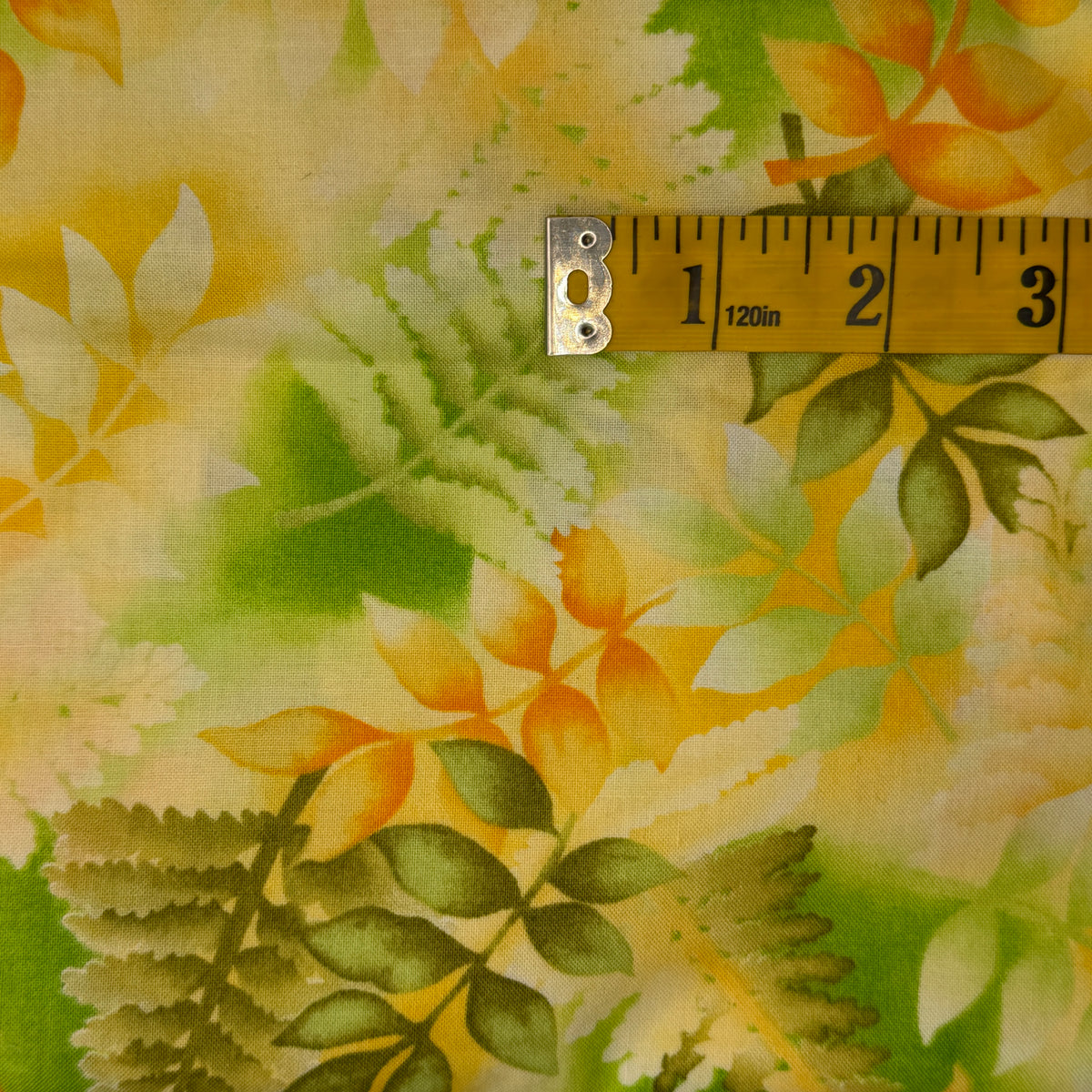 Pressed Leaves Cotton Blend: 2 yds