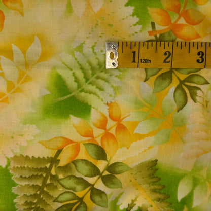 Pressed Leaves Cotton Blend: 2 yds