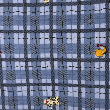 Blue Plaid With Farm Animals Cotton: 1.5 yds