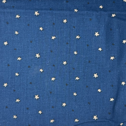 Navy With White & Black Stars Cotton Blend: 1 yd