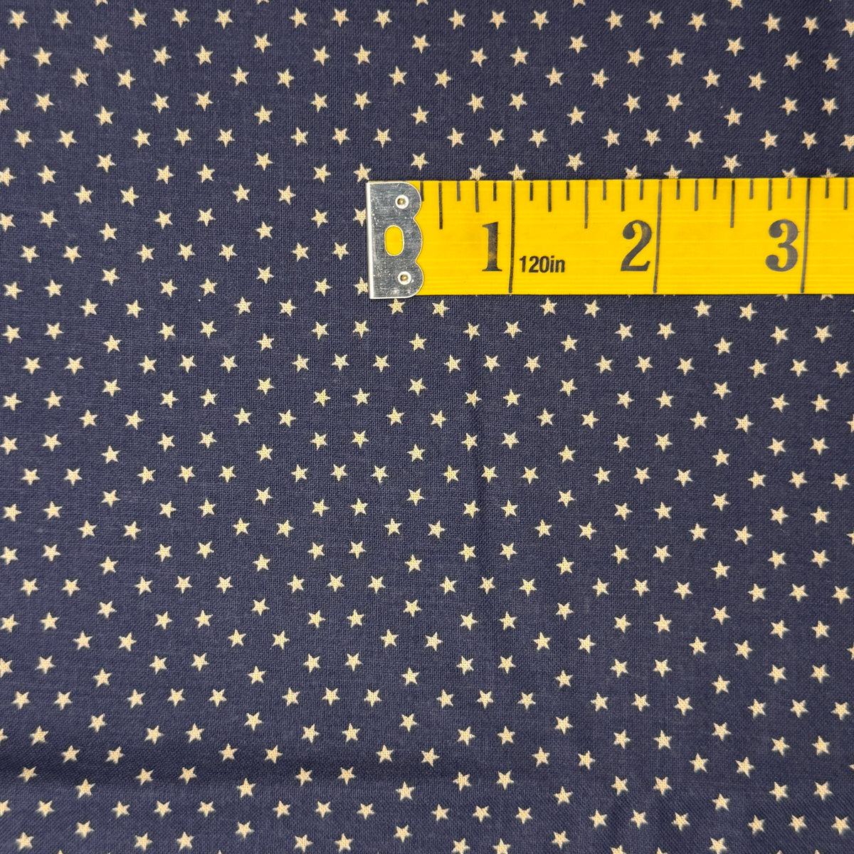 Navy With Cream Stars Cotton: 3 yds