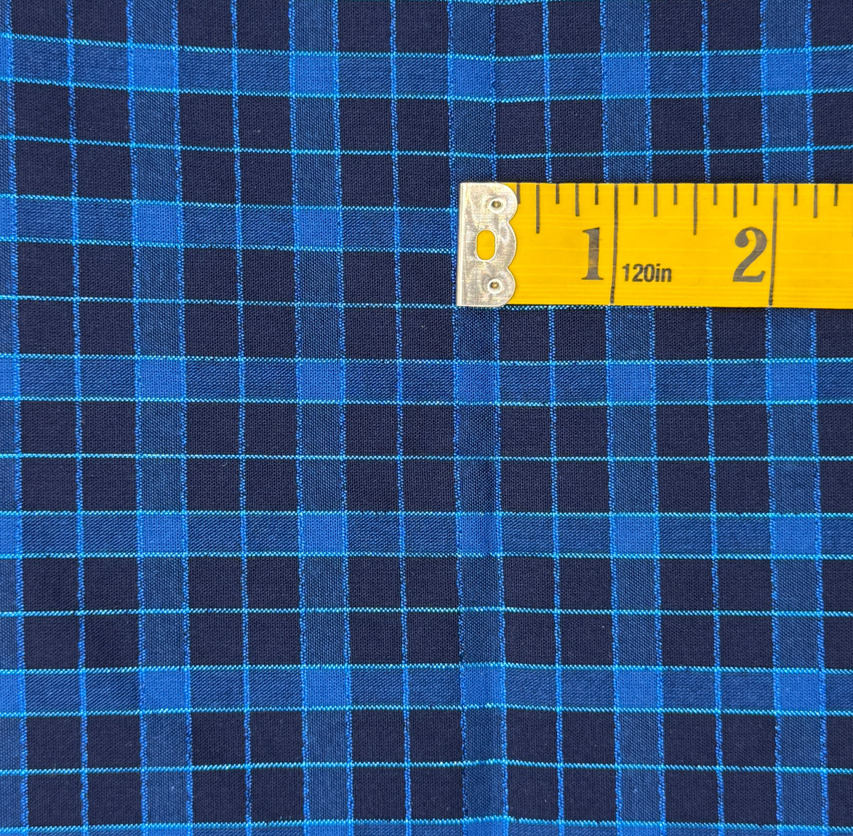 Metallic Blue Plaid Cotton: 1 yd