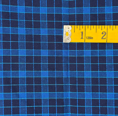Metallic Blue Plaid Cotton: 1 yd