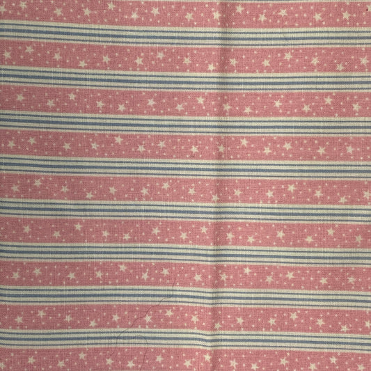 Pink Stars & Stripes Cotton: 1 yd