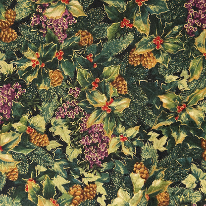 Holiday Greenery Cotton: 1 yd