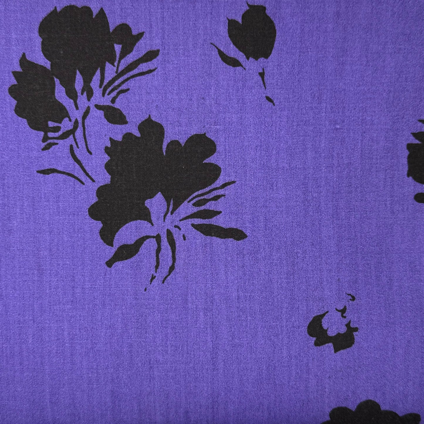 Purple Abstract Floral Cotton Poly Blend: 3 yds