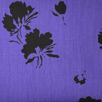 Purple Abstract Floral Cotton Poly Blend: 3 yds