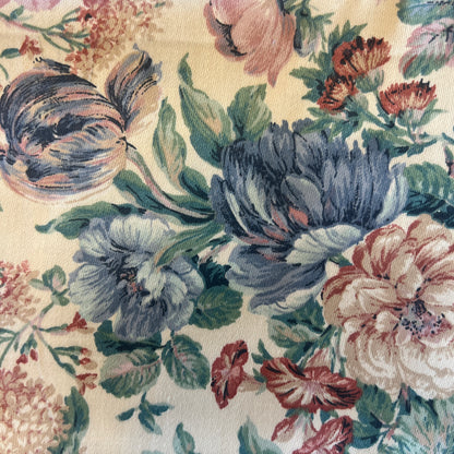 Blue Floral Cotton Home Decor: 2 yds