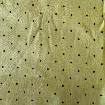 Olive with Brown Mini Dots Cotton: 2.5 yds