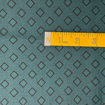 Dark Green With Black Diamonds Cotton: 1 yd