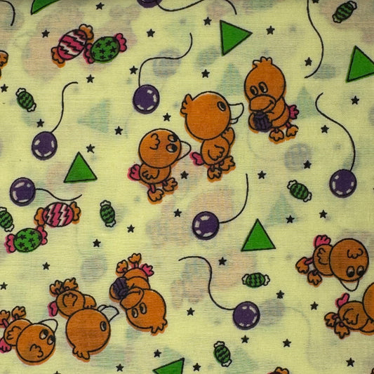 Vintage Birds & Shapes Cotton Blend: 3 yds