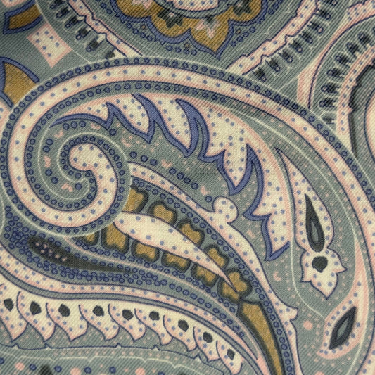 Lightweight Cool Tones Paisley Print Cotton Blend: 2.5 yds