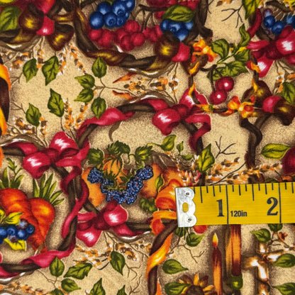 Harvest Wreaths Cotton Blend: 2 yd
