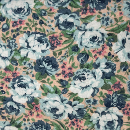 Blue & Pink Floral Stretch Jersey: 1.5 yds