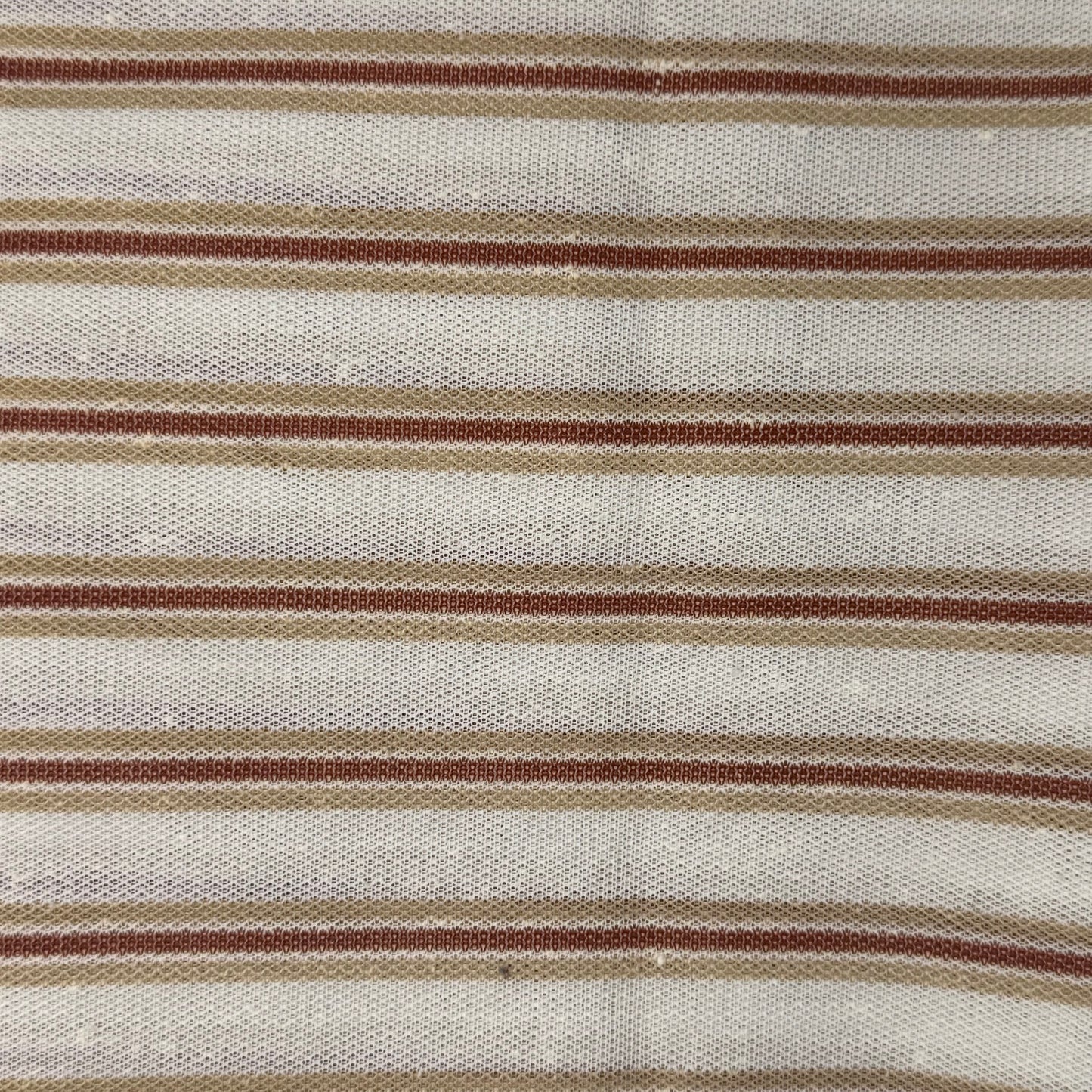 Red/Tan/Cream Woven Stripe Mesh Poly: 1 yd