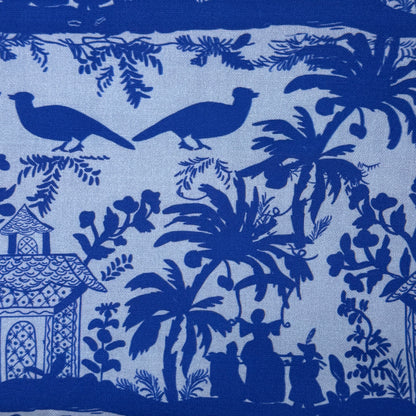 Blue Tropical Floral Cotton: 2 yds
