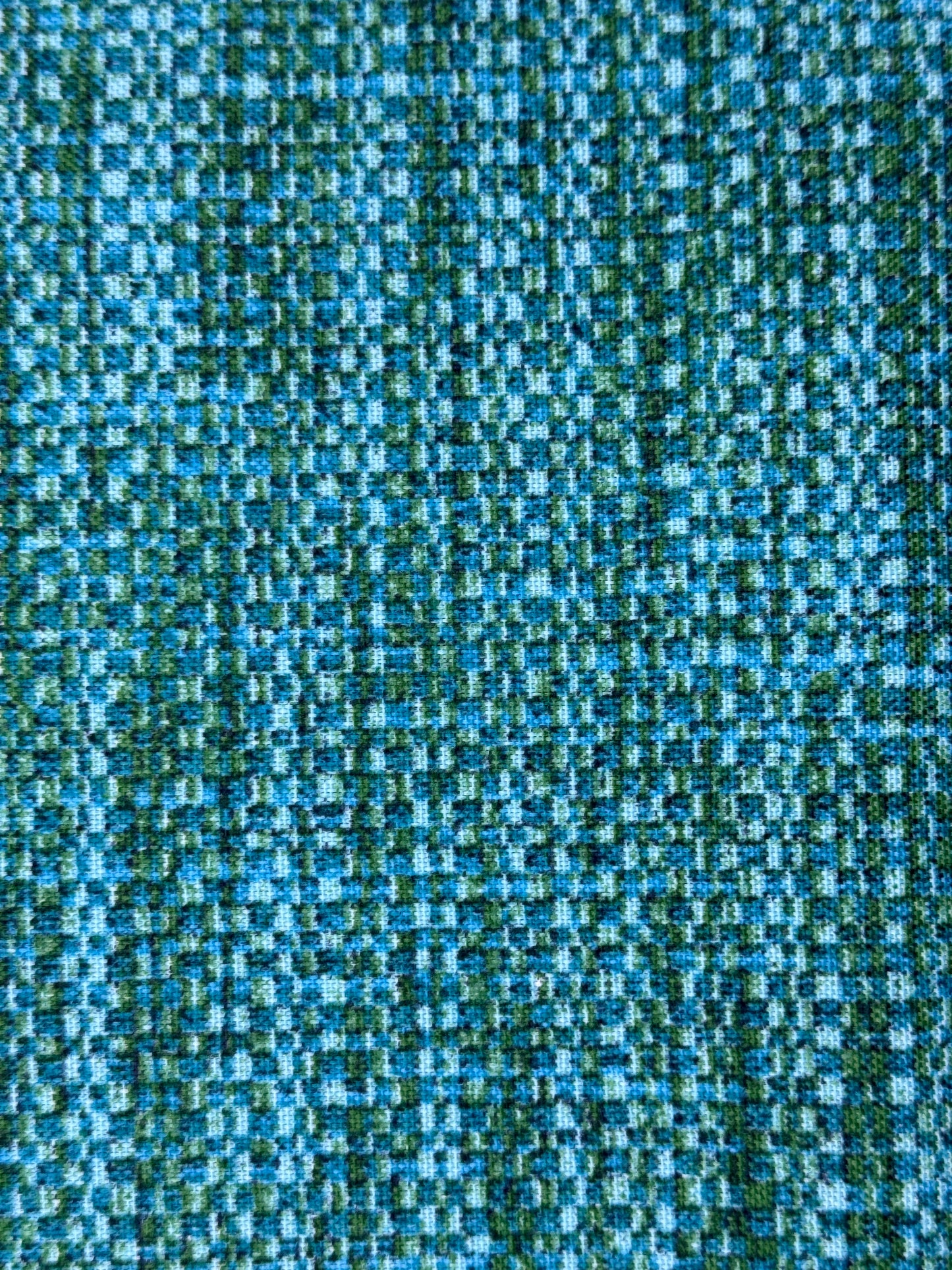 Blue/Green Geometric Screenprint Home Decor Cotton Blend: 2.25 yds