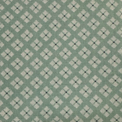 Light Green With White Lined Diamonds Cotton: 1.5 yds
