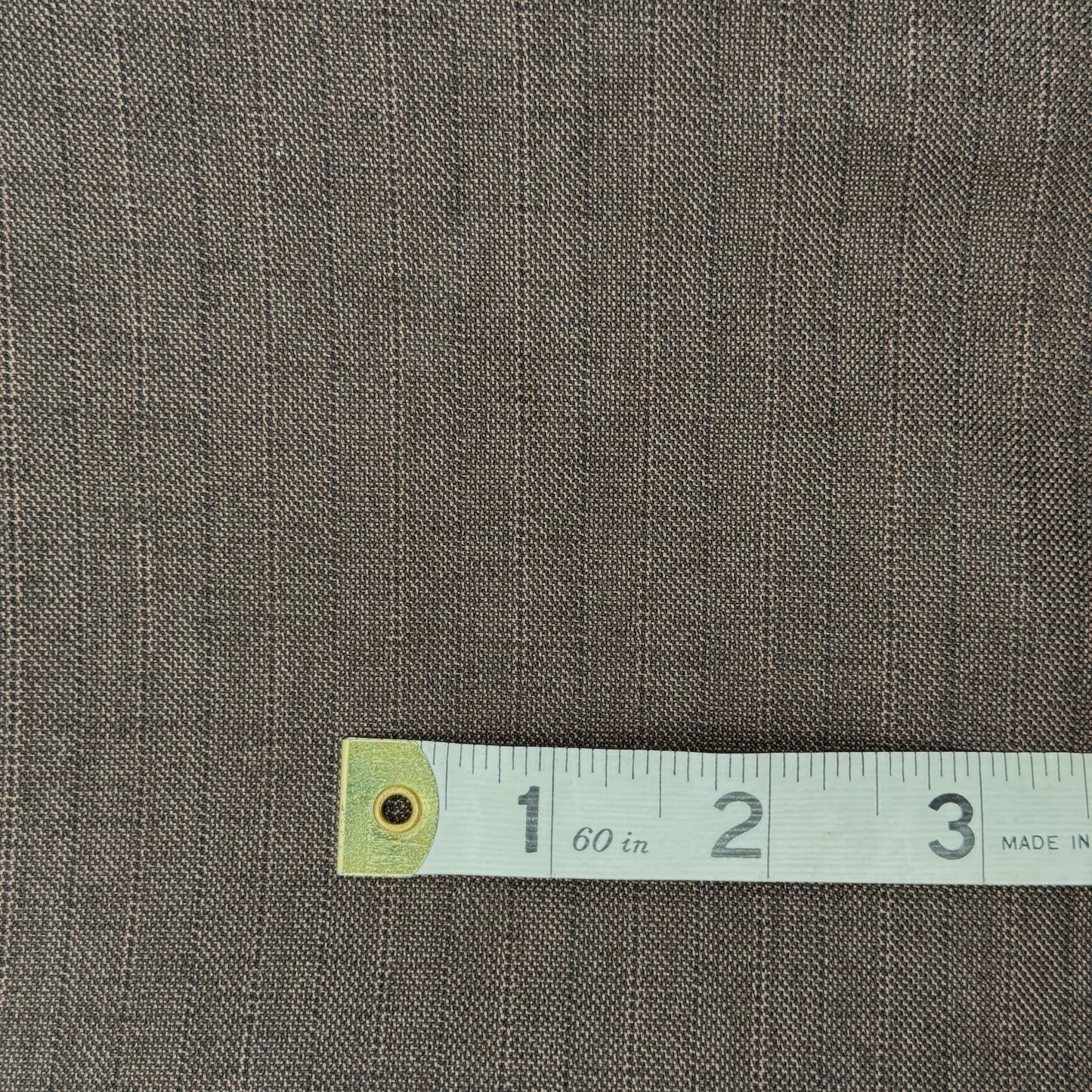 Brown Woven Stripe Poly Suiting: 2 yds