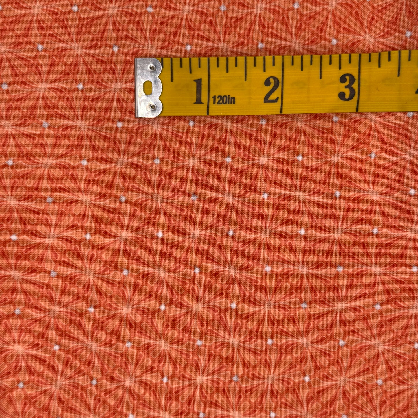 Dancing Shapes Orange Cotton: 2 yds